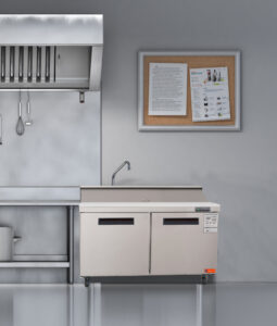 Stainless Steel Double Door Food Prep Table Refrigerator 60 Inches