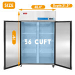 Commercial Reach in Fridge, 2 door 36 Cu.ft Stainless Steel Commercial Reach in Solid door Upright refrigerator