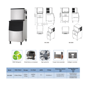 350 lb. Air Cooled Cube Ice Maker with Bin 230 lb.
