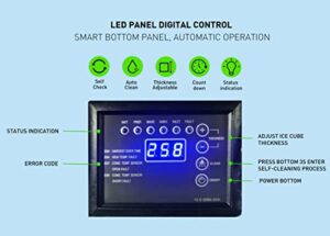 Westlake Commercial Ice Machine, Full Cube Ice Maker Machine 500 lbs Ice with 375lbs Storage Capacity