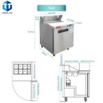 27 inch Salad Sandwich Prep Table Refrigerator, Stainless Steel Single Door Food Prep Cooler