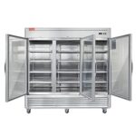 3 Glass Door Commercial Refrigerator, 72 Cu.ft Stainless Steel Reach in Upright Merchandiser
