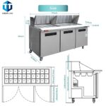 Sandwich Prep Table Refrigerator, WESTLAKE 72