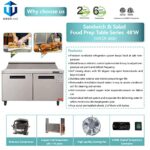 Sandwich Prep Table Refrigerator, WESTLAKE 48