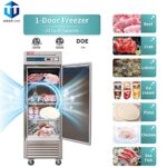 WESTLAKE Commercial Freezer, 27''W Upright Reach-in 1 Solid Door Upright Freezer for Restaurant, Bar, Shop, etc 23 Cu.ft