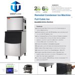 Westlake Commercial Ice Machine, Full Cube Ice Maker Machine 350 lbs Ice with 230lbs Storage Capacity