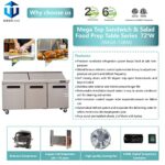 Sandwich Prep Table Refrigerator, WESTLAKE 72