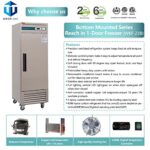 WESTLAKE Commercial Freezer, 27''W Upright Reach-in 1 Solid Door Upright Freezer for Restaurant, Bar, Shop, etc 23 Cu.ft