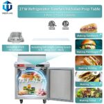 Stainless Steel 27 in. Mega Top Food Prep Table Refrigerator
