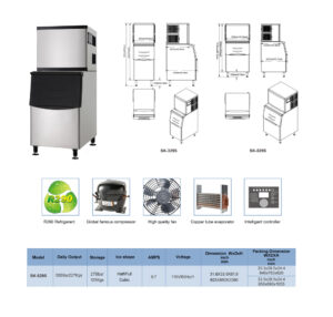 500 lb. Air Cooled Cube Ice Maker with Bin 375 lb.
