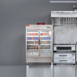 2 Glass Door Commercial Refrigerator, 49 Cu.ft Stainless Steel Reach in Upright Merchandiser