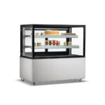 48 in. Commercial Bakery Display Case, Square Glass Stainless Steel Refrigerated Bakery Display Case