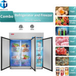 Commercial Refrigerator Freezer Combo, 3 door 54 Cu.ft Reach in Solid door Upright Fridge Freezer Combination