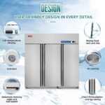 Commercial Reach in Freezer, 3 Door 54 Cu.ft Stainless Steel Commercial Reach in Solid Door Upright Fan Cooling Freezer