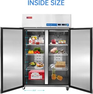 Commercial Refrigerator Freezer Combo, 2 door 36 Cu.ft Reach in Solid door Upright Fridge Freezer Combination