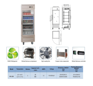 1 Glass Door Commercial Refrigerator, 23 Cu.ft Stainless Steel Reach in Upright Merchandiser
