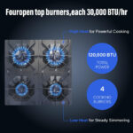 Commercial Gas Range & Stove, WESTLAKE 4 Burner 24