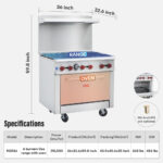 Commercial Gas Range & Stove, WESTLAKE 6 Burner 36